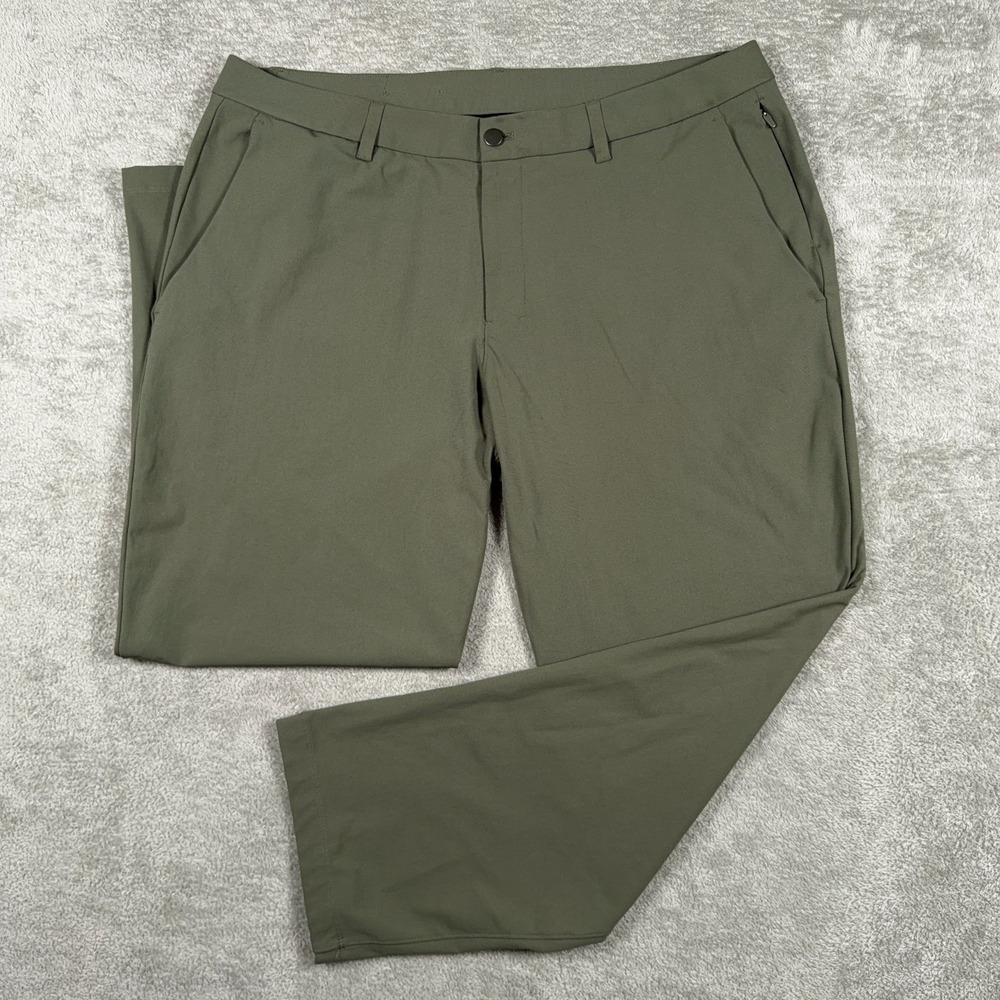 Lululemon Commission Pant Mens 40x29 Green Classic Fit Warpstreme Stretch M5AXVS